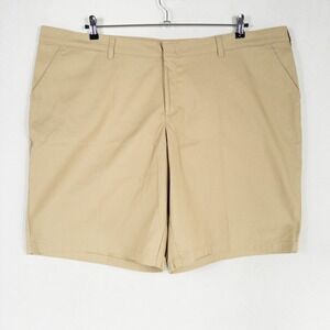 Dickies Shorts Womens Plus 24 Tan Khaki Flat Front Casual Work Wear